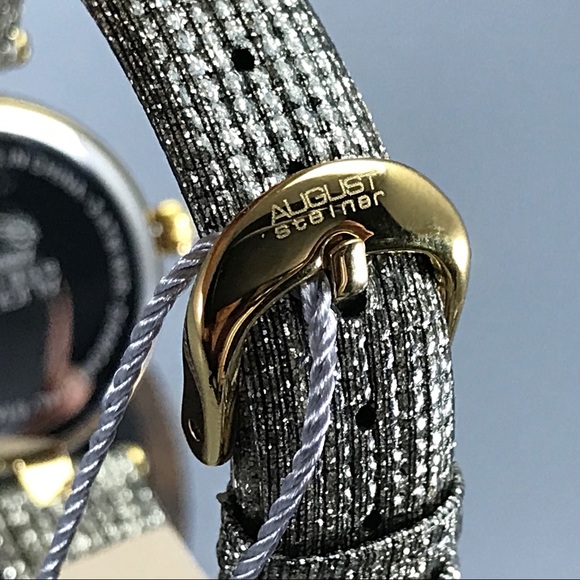 August Steiner Women's Leather Diamond Watch - Picture 5 of 6